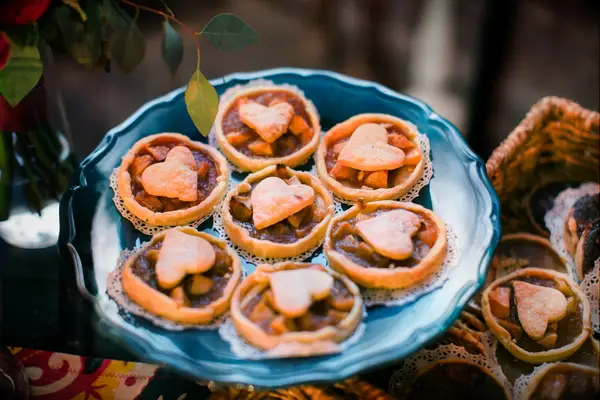 Mini Heart Apple Pies for backyard wedding bbq food