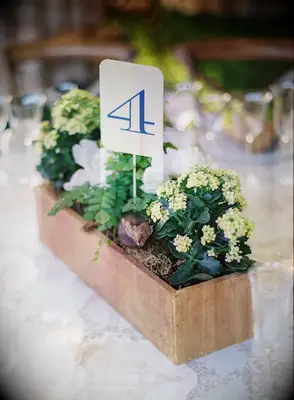 Wooden Flower Box Centerpiece