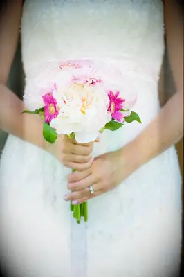 Small Pink Daisy and Peony Bridal Bouquet