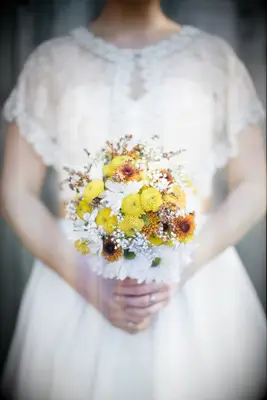 Fall Daisy Wedding Bouquet With Chrysanthemums