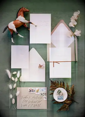 Invitation suite in beautiful neutral tones. 