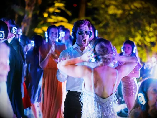 Silent disco at wedding reception