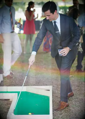 Mini golf at wedding reception