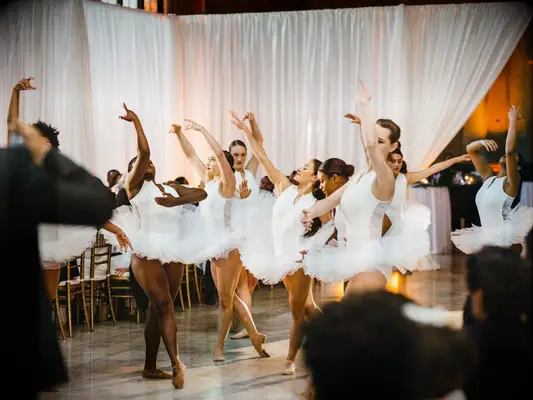 Ballet dancers at wedding reception