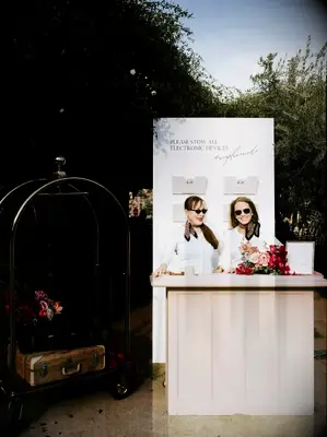 Phone check at wedding reception