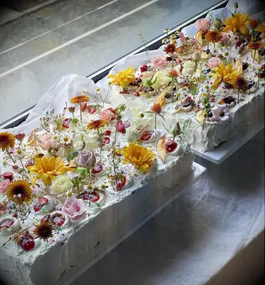 Maximalist Garden Wedding Sheet Cakes