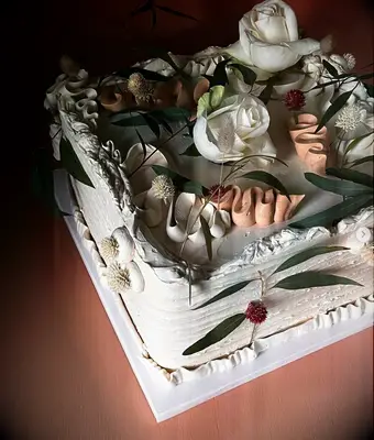 Neutral Wedding Sheet Cake