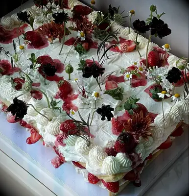 Strawberry Shortcake Wedding Sheet Cake