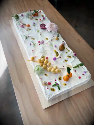 Fruit-Themed Wedding Sheet Cake