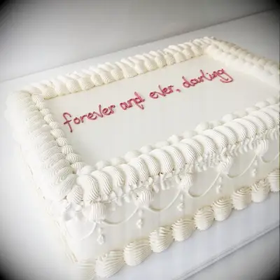 Text-Focused Wedding Sheet Cake