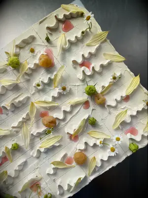 Beige and Blush Wedding Sheet Cake idea