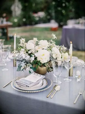 Blue-gray and ivory details