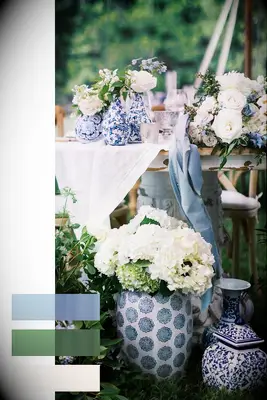 Blue, green and white theme event