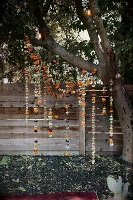 Marigold and ruby floral wedding decor