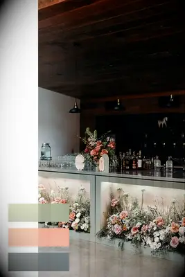 Sage, pink, smoke color scheme