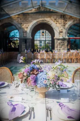 Purple and dusty rose wedding theme