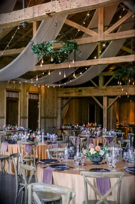 A gorgeous boho-inspired wedding reception area