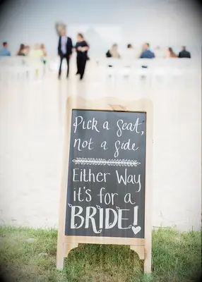 DIY chalkboard beach wedding sign
