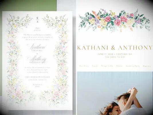 Glamorous Regency Garden Invitations and Website