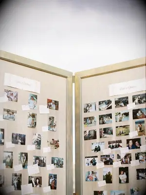 display of childhood photographs