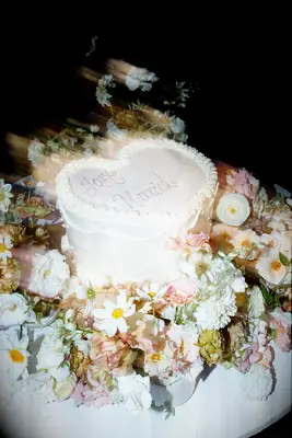 Heart shaped just married cake