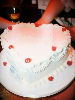 Heart shaped wedding cake