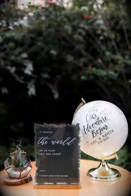 Our adventure begins quote on a globe