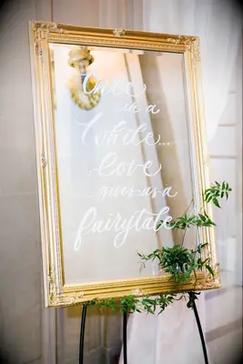 Elegant mirror wedding sign