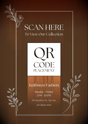 Minimalist floral qr code for wedding pictures