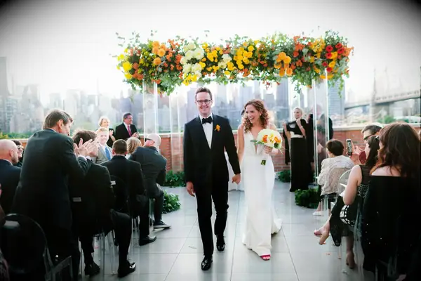 Lucite chuppah at Jewish wedding