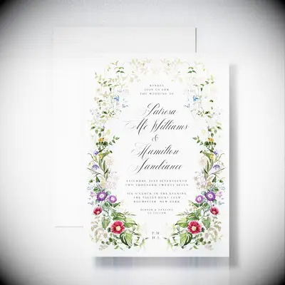Victorian floral invitations