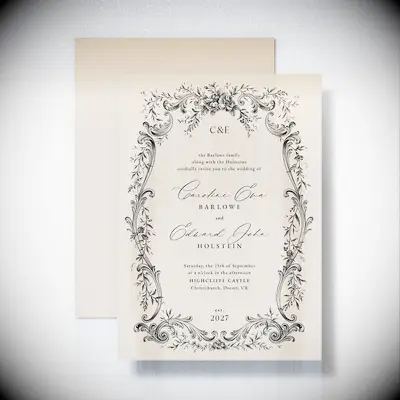 Antique invitation set for guests