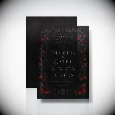 Romantic gothic invitations