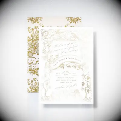  Victorian Toile Foil Invitations