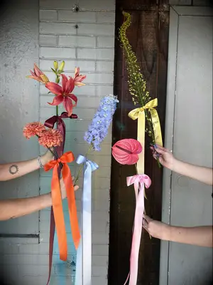 single stem bridesmaid bouquets