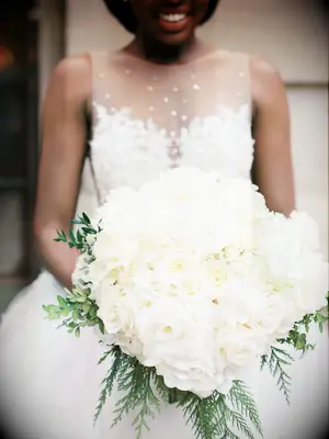 All-white bridal bouquet