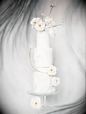 modern white wedding cake