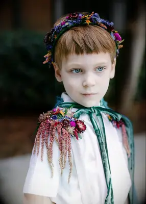 Fairytale-themed flower boy outfit