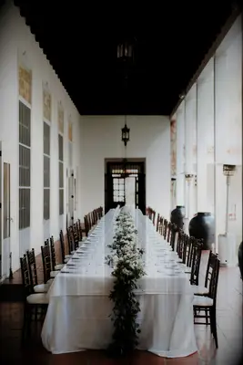 Eucalyptus and Wildflower Garland Centerpiece