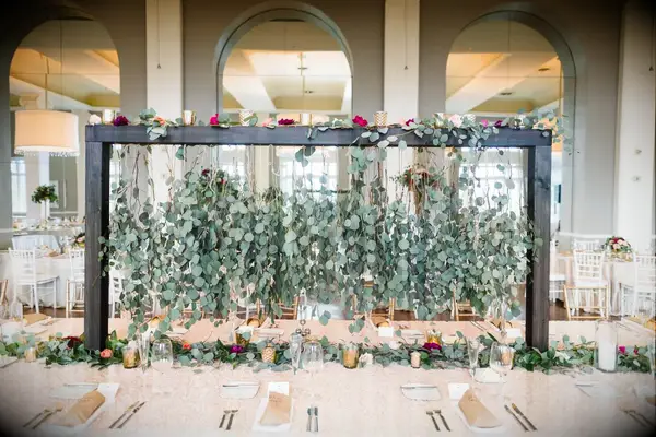 Whimsical Suspended Eucalyptus Centerpieces