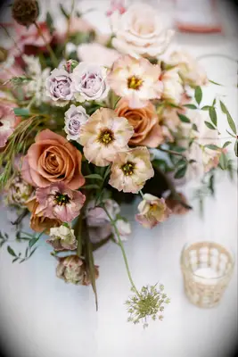 Orange and Purple Low Centerpiece