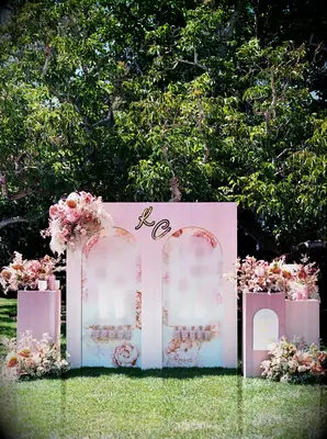 Pink Seating Display romantic wedding idea