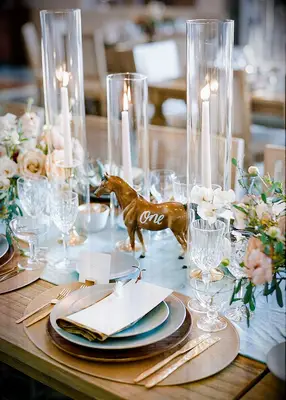 Horse table number rustic wedding centerpiece