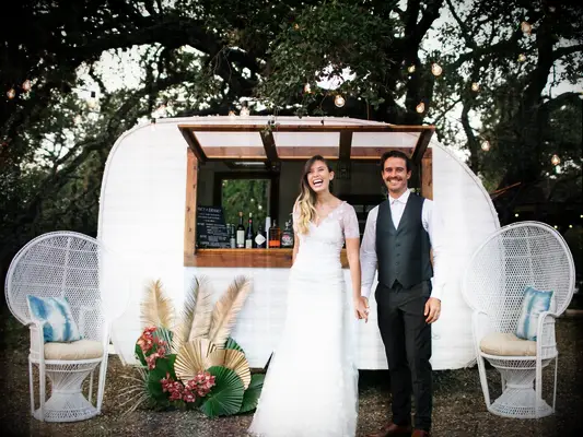 70s themed wedding vintage cocktail truck