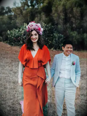 70s themed wedding flower crown