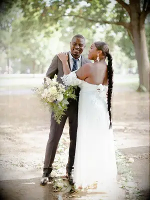 70s themed wedding long braid