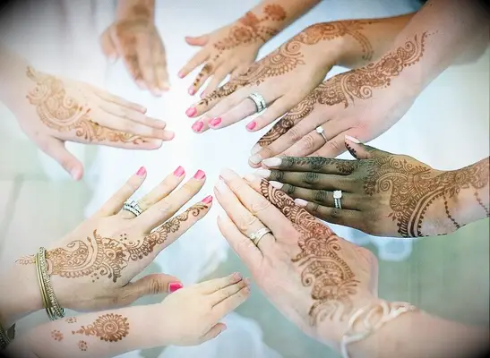 Hands decorated with henna