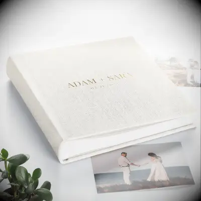 Beige linen photo album