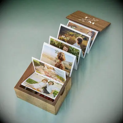 Wooden box photo album