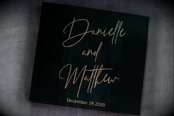 Green velvet photo album